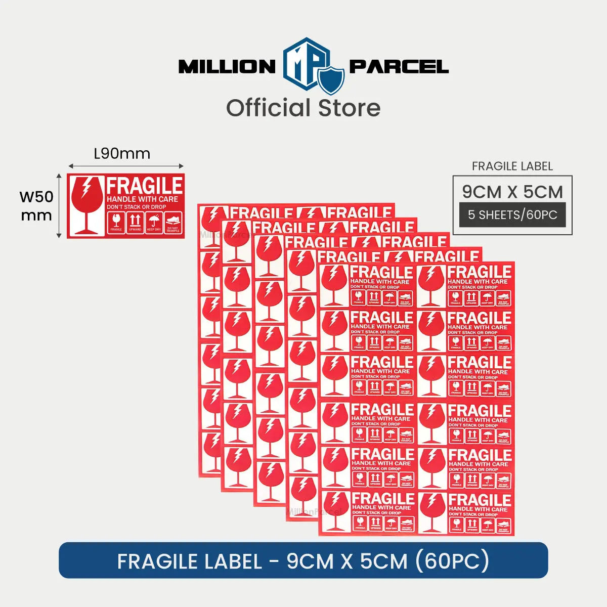 Fragile Label - - Ensure your fragile items arrive safely - MillionParcel