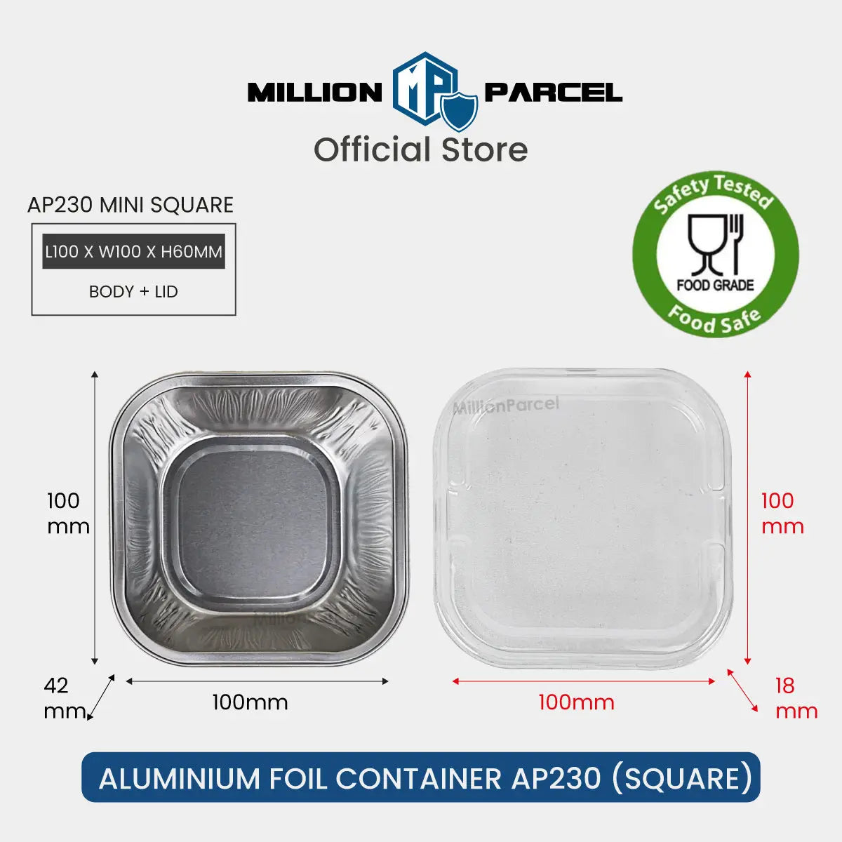 Lacy's Smooth-Wall Container with Lid | Aluminium Foil Tray - MillionParcel