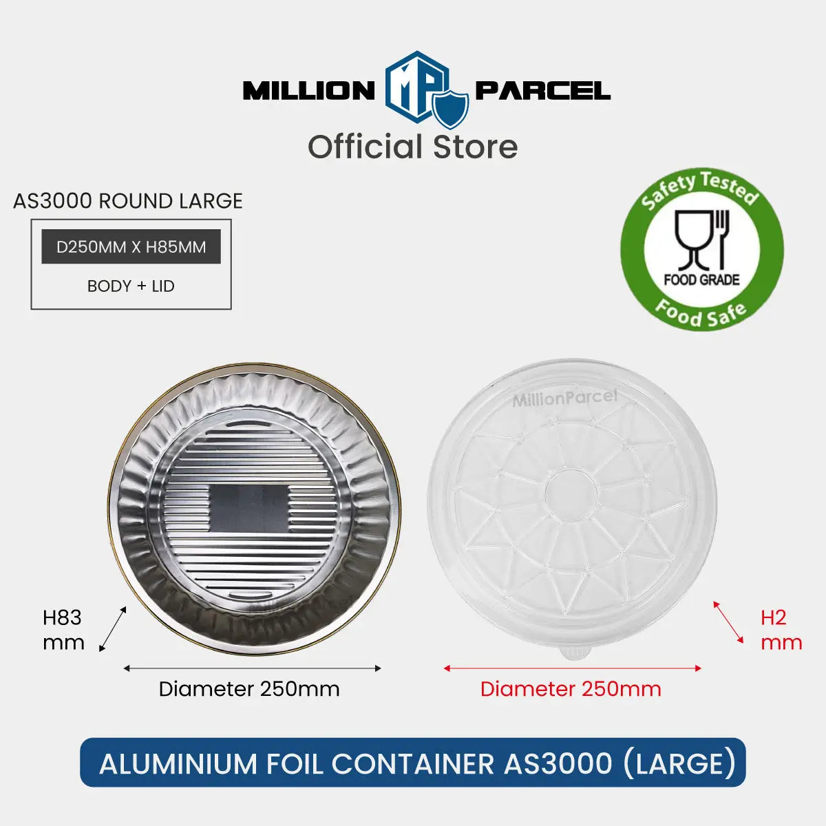 Lacy's Smooth-Wall Container with Lid | Aluminium Foil Tray - MillionParcel