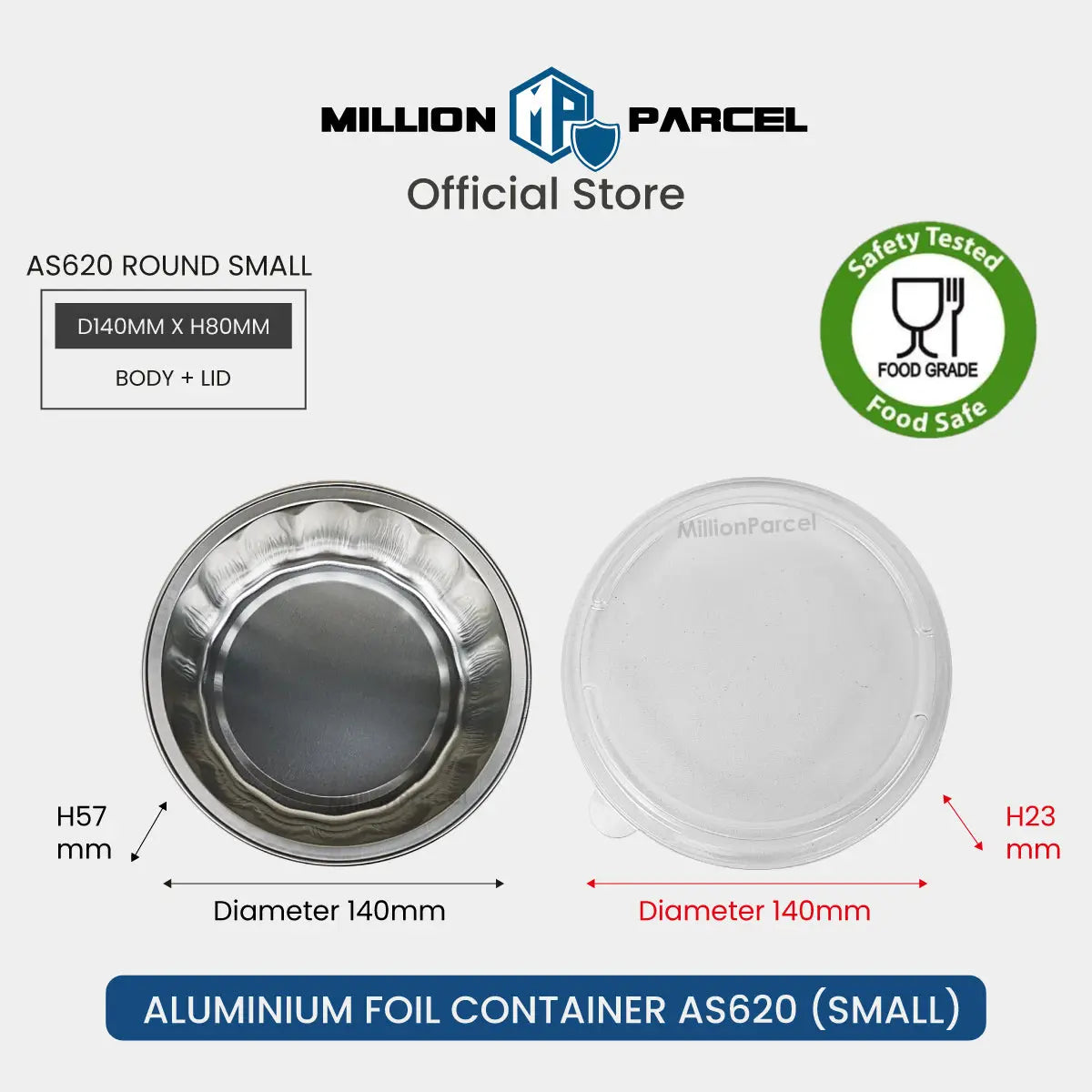 Lacy's Smooth-Wall Container with Lid | Aluminium Foil Tray - MillionParcel