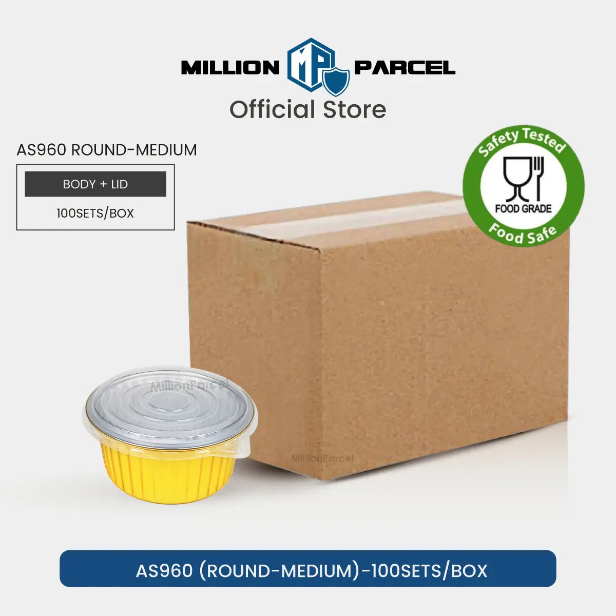 Lacy's Smooth-Wall Container with Lid | Aluminium Foil Tray - MillionParcel