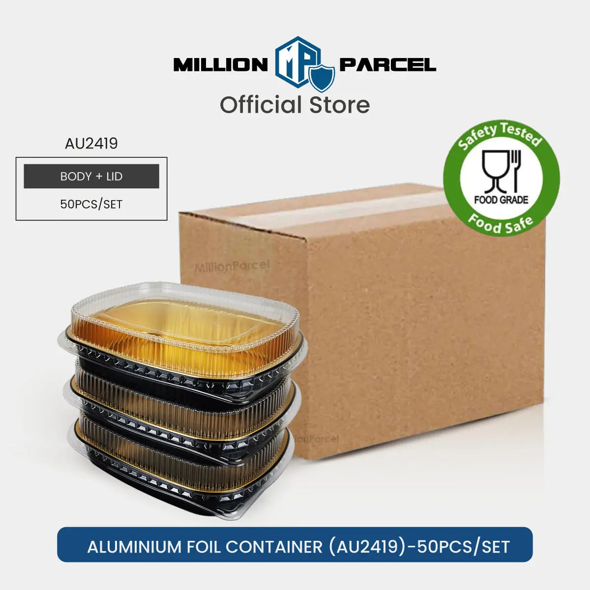 Lacy's Smooth-Wall Container with Lid | Aluminium Foil Container - MillionParcel