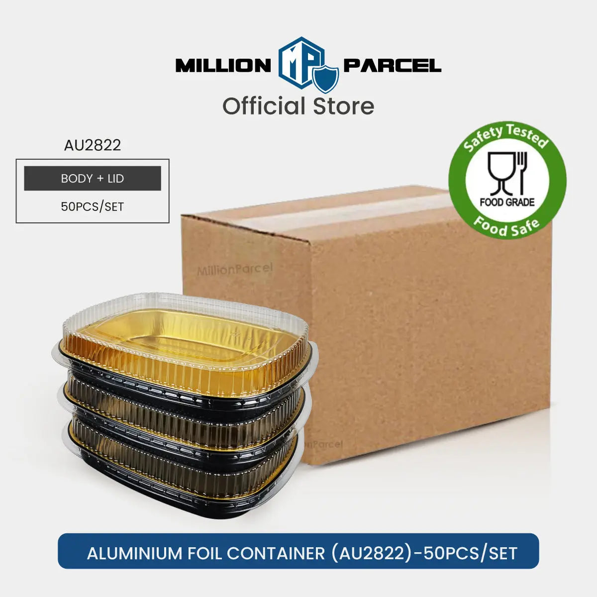 Lacy's Smooth-Wall Container with Lid | Aluminium Foil Container - MillionParcel