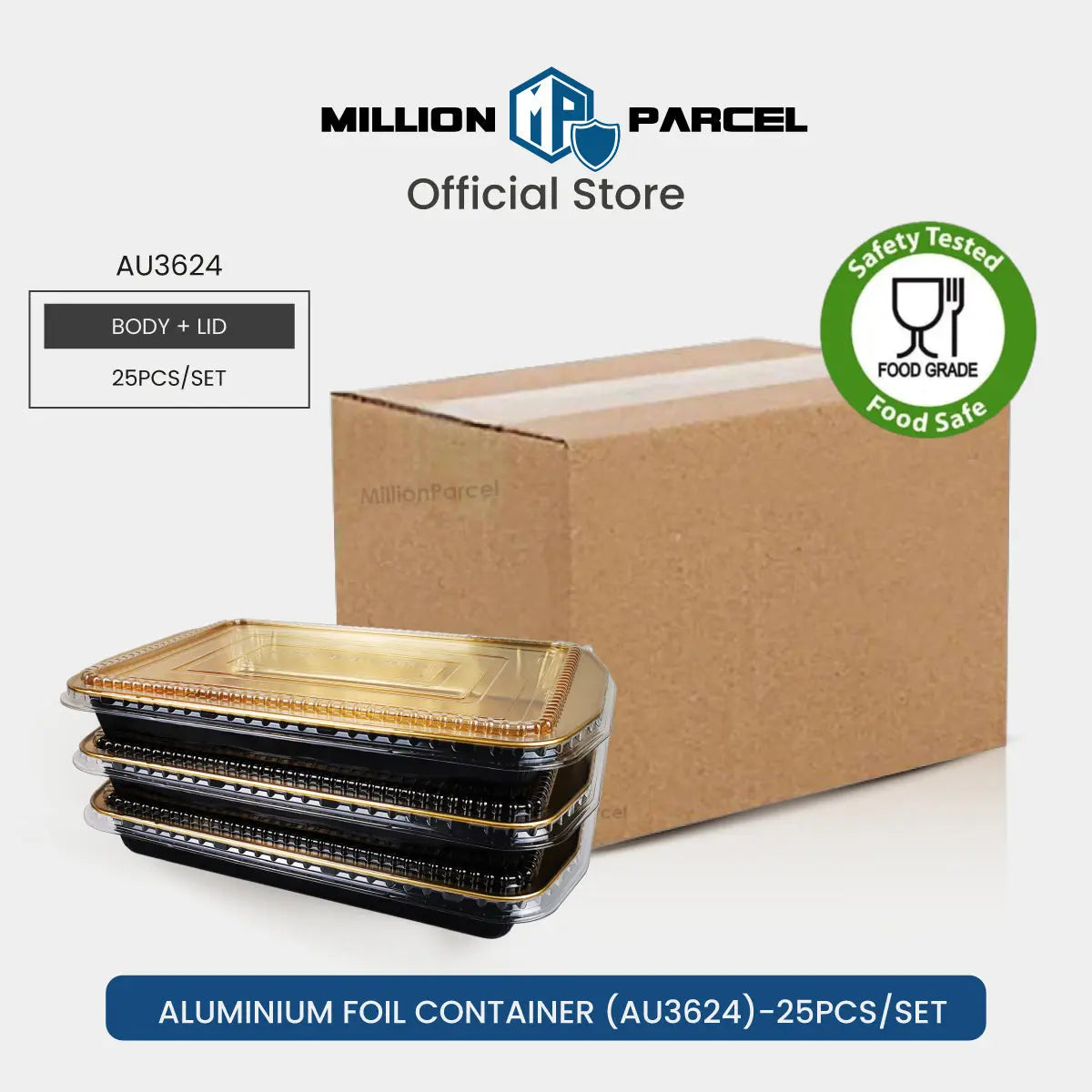 Lacy's Smooth-Wall Container with Lid | Aluminium Foil Container - MillionParcel