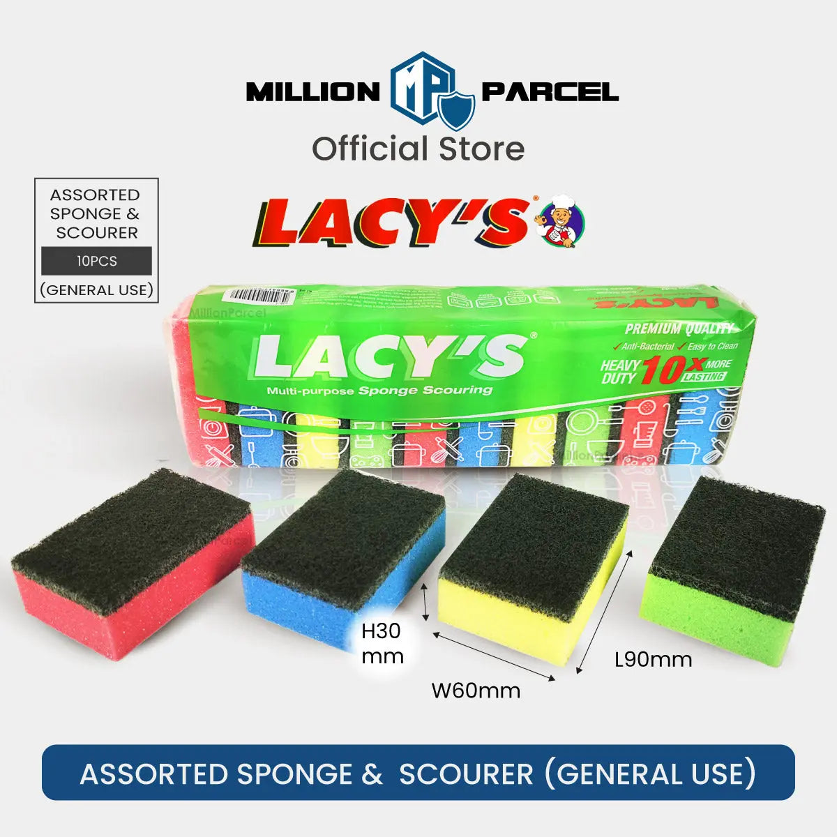 Lacy’s Assorted Sponge & Scourer | Soap Pads | Scrub Pads - MillionParcel