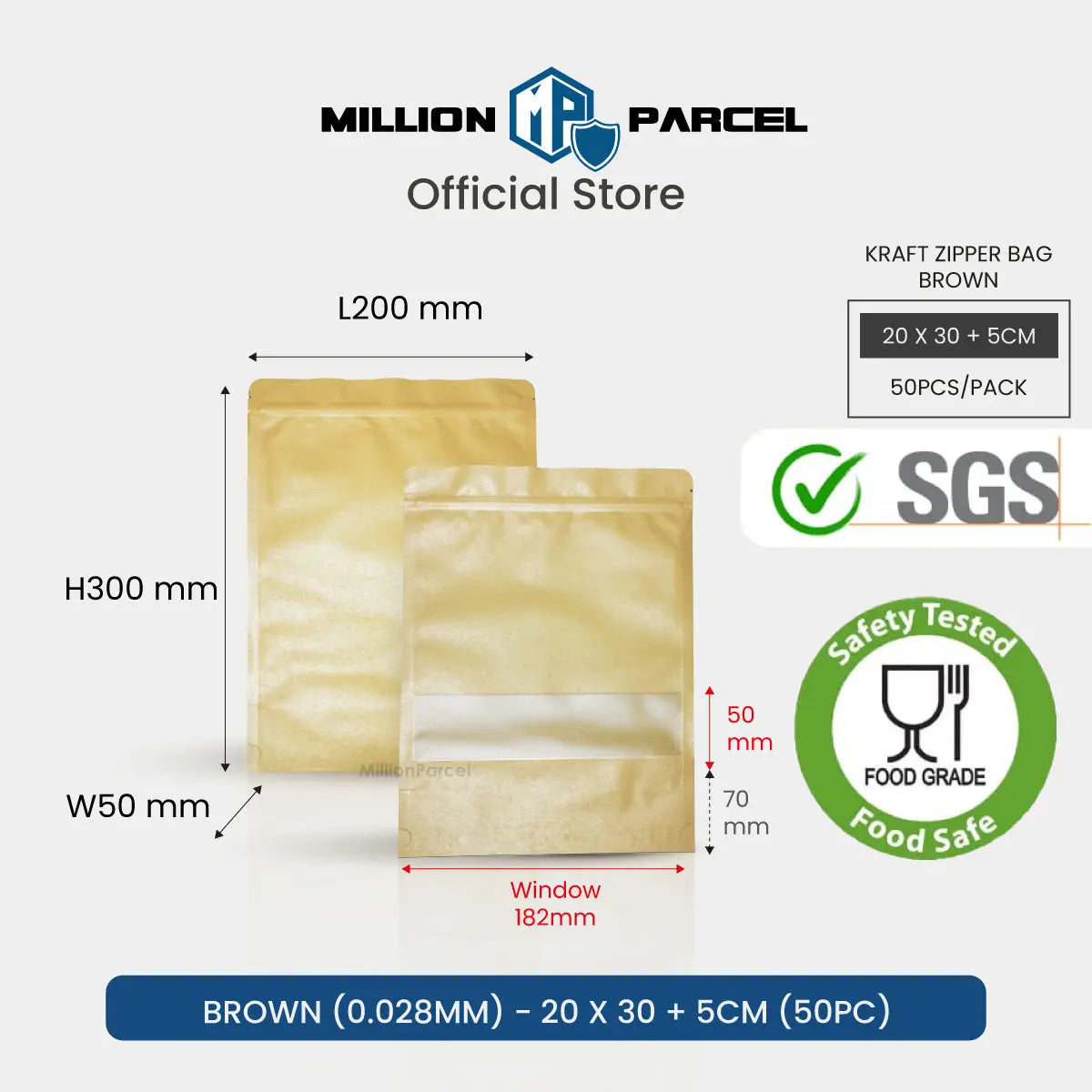 Kraft Zipper Bag | Zipper Storage Bags - MillionParcel