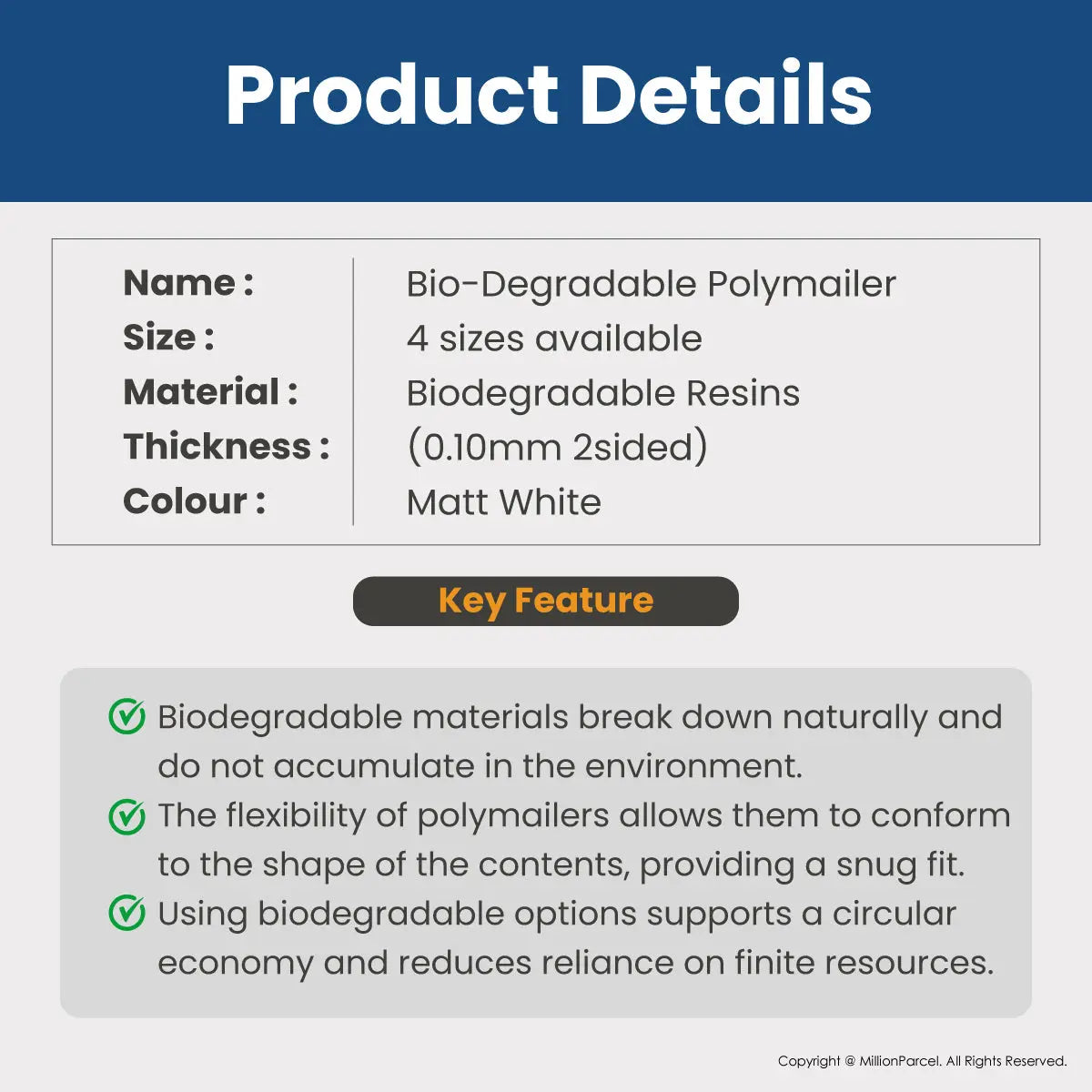 Bio-Degradable Polymailer | Eco-Friendly - MillionParcel