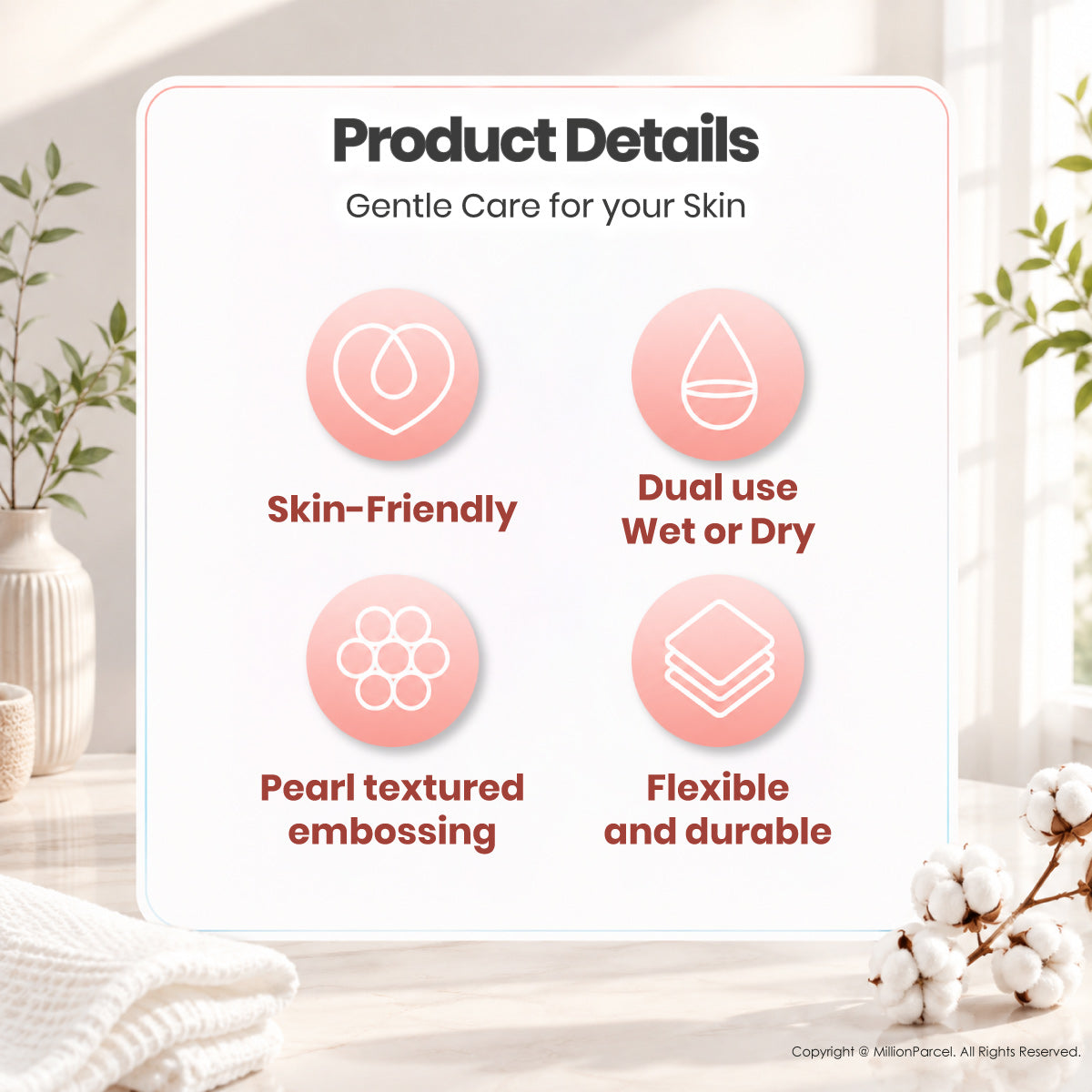 Botare Disposable Face Towel – Cotton Tissue, 80 Sheets