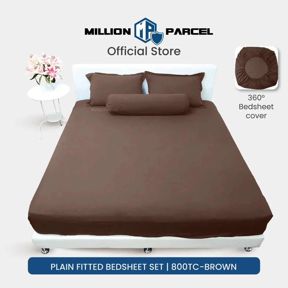 Plain Fitted Bedsheet Set | Microfiber 800TC - MillionParcel