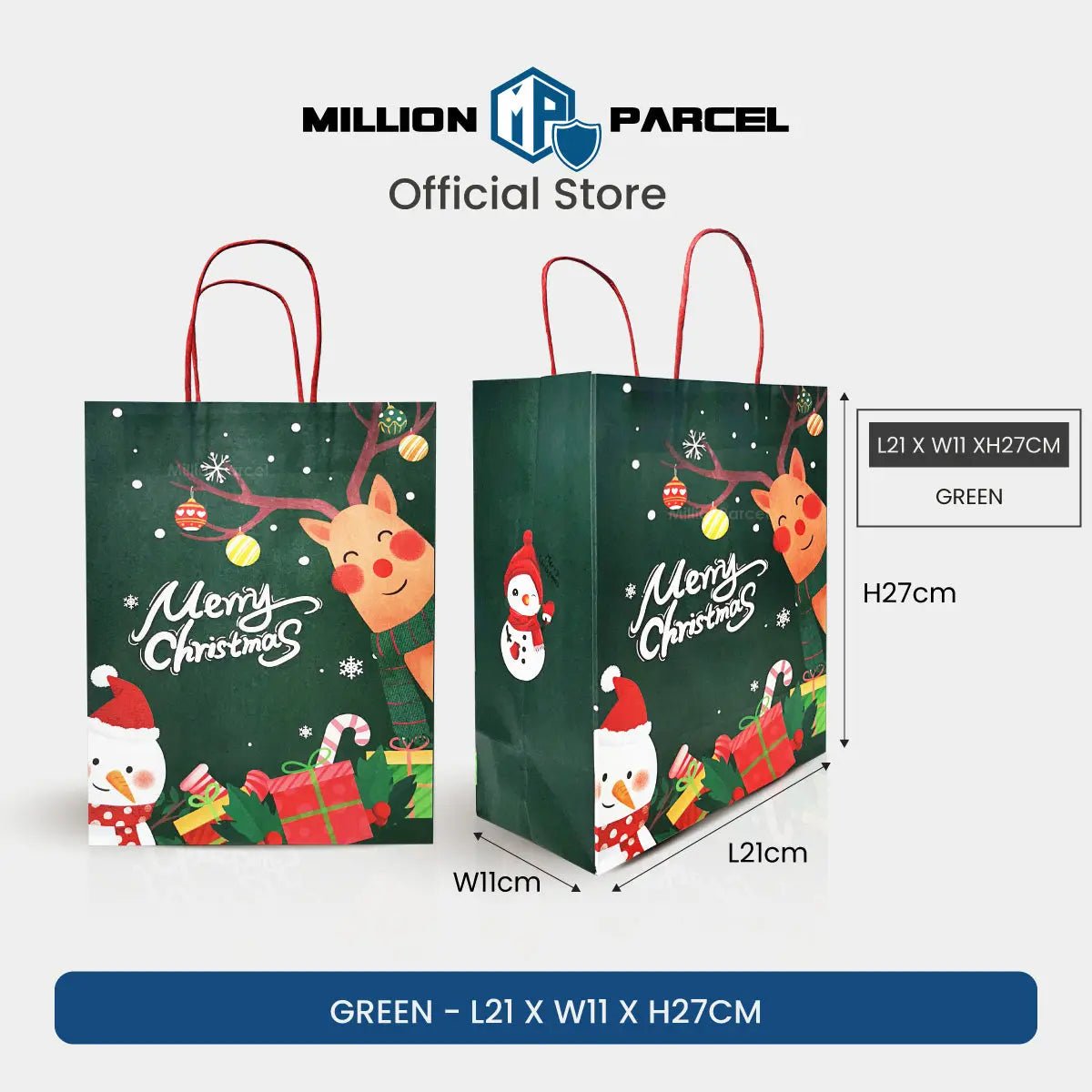 Christmas Paper Bag Festive Kraft Bags Million Parcel
