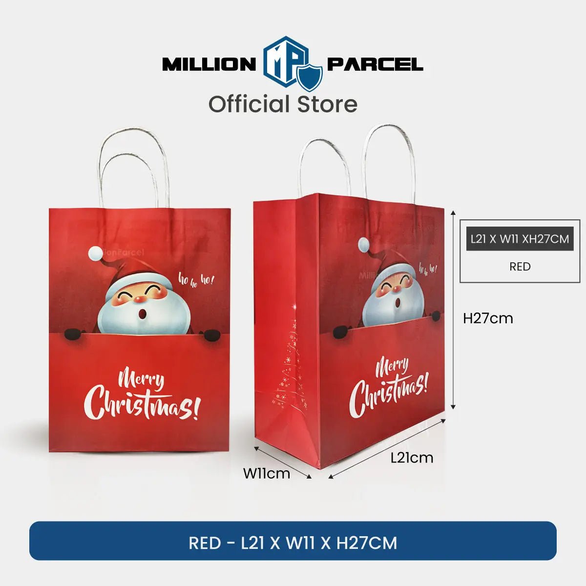 Christmas Paper Bag Festive Kraft Bags Million Parcel