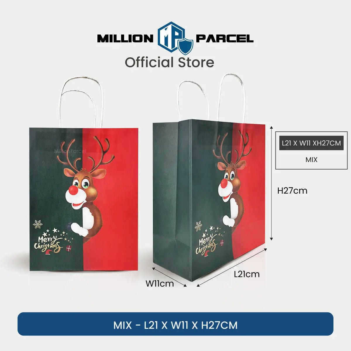 Christmas Paper Bag Festive Kraft Bags Million Parcel