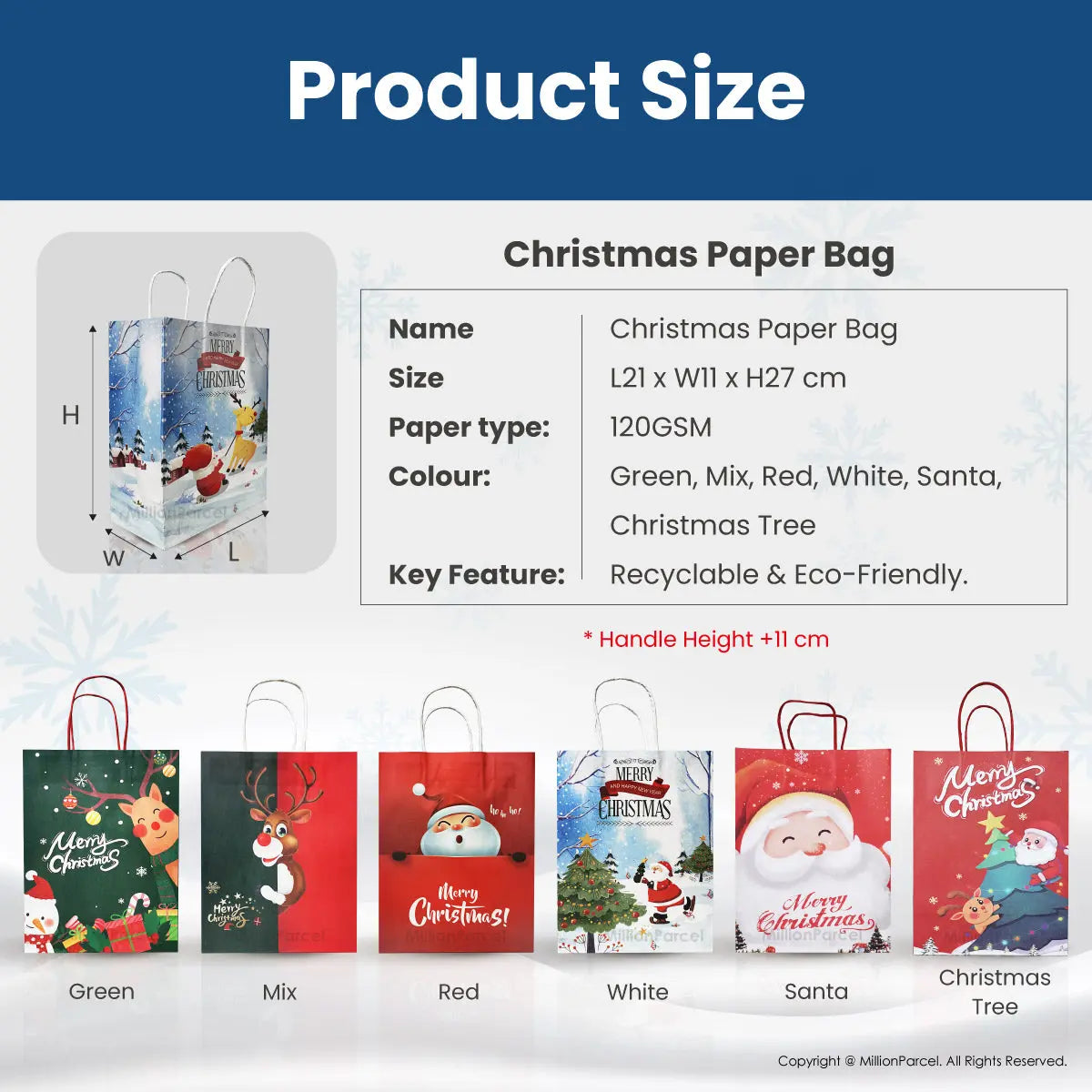 Christmas Paper Bag | Christmas Gift Bag - MillionParcel