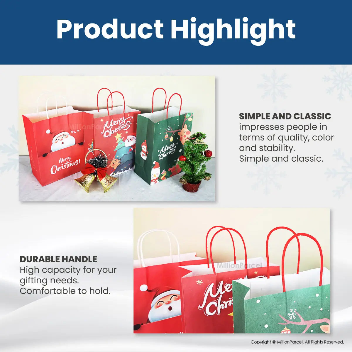 Christmas Paper Bag | Christmas Gift Bag - MillionParcel