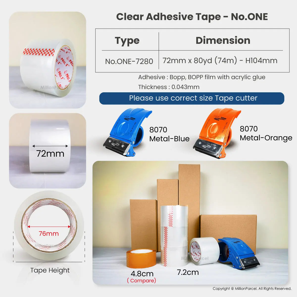 STAR Clear Adhesive Tape | Opp Tape | Brown Tape - MillionParcel