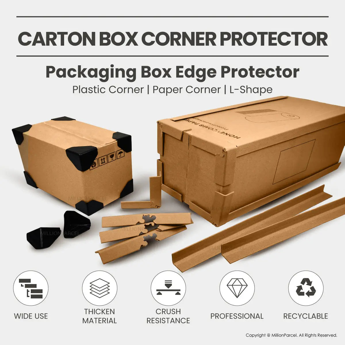 Carton Box Corner Protector | Packaging Box Edge Protector - MillionParcel