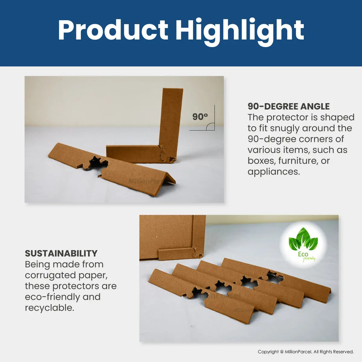 Carton Box Corner Protector | Packaging Box Edge Protector - MillionParcel