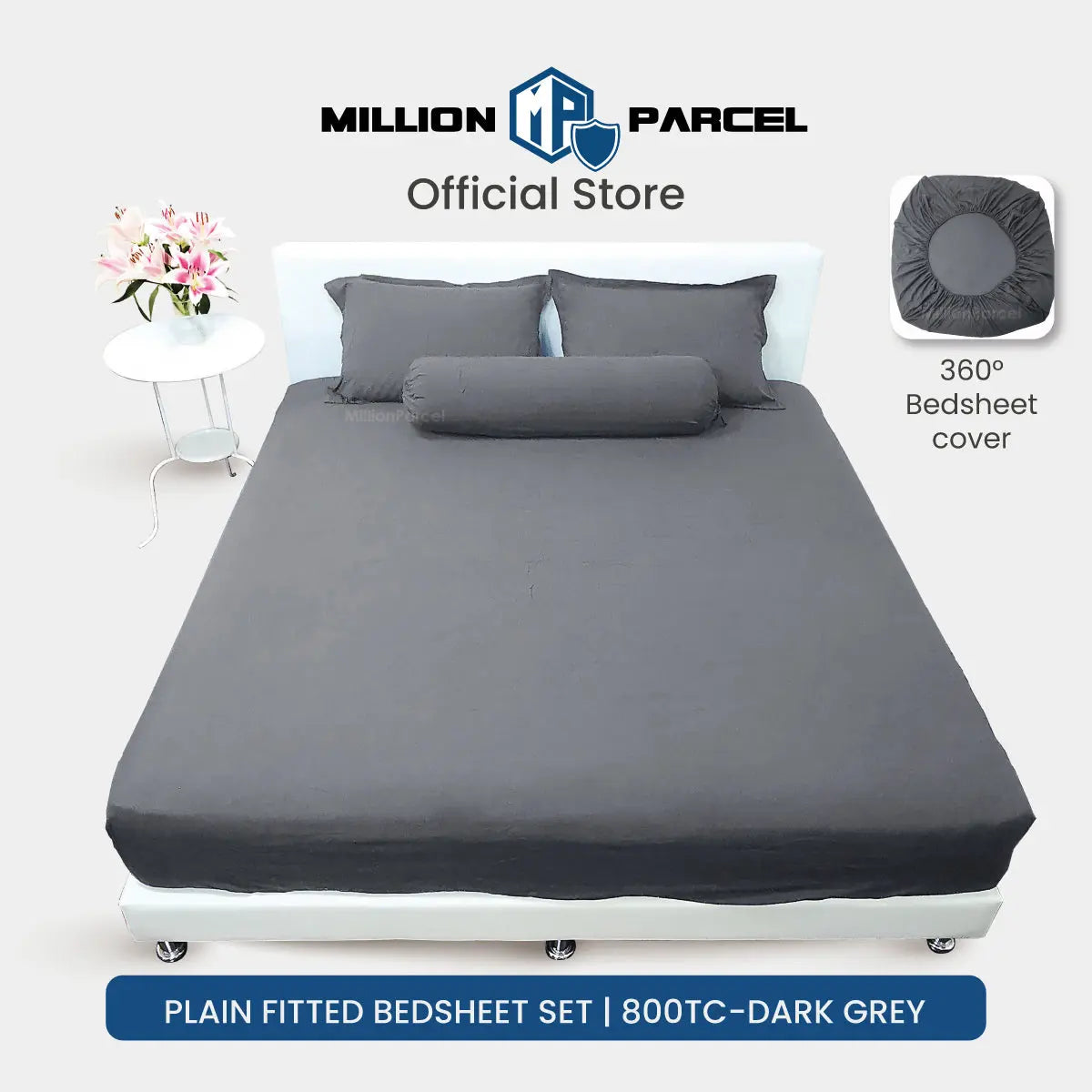 Plain Fitted Bedsheet Set | Microfiber 800TC - MillionParcel