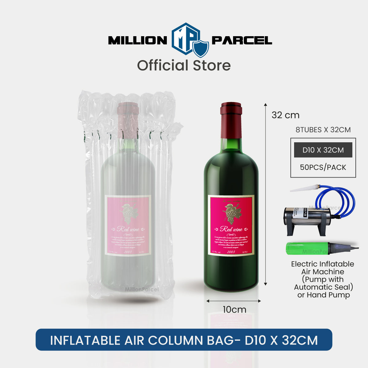 Inflatable Air Column Roll & Bag - Fragile Shipment Protection