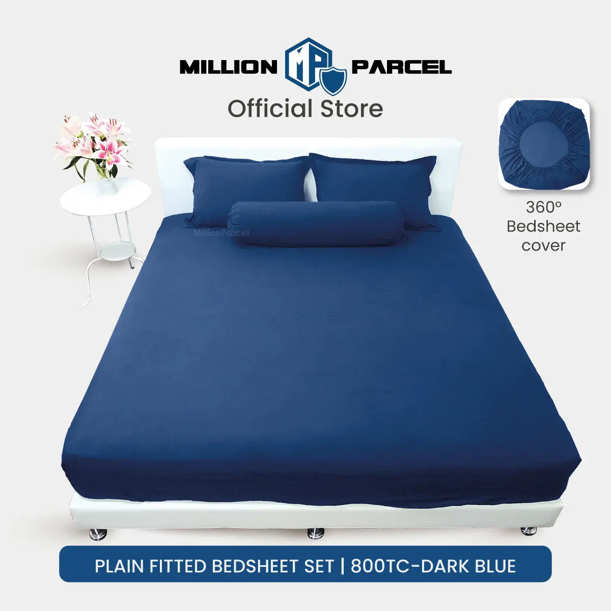 Plain Fitted Bedsheet Set | Microfiber 800TC - MillionParcel