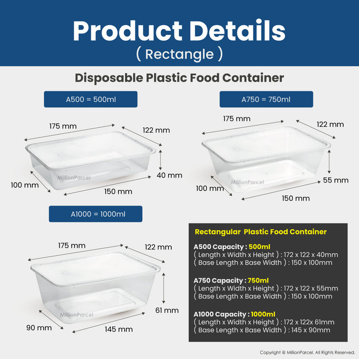 Disposable Plastic Food Container & Packaging | MillionParcel