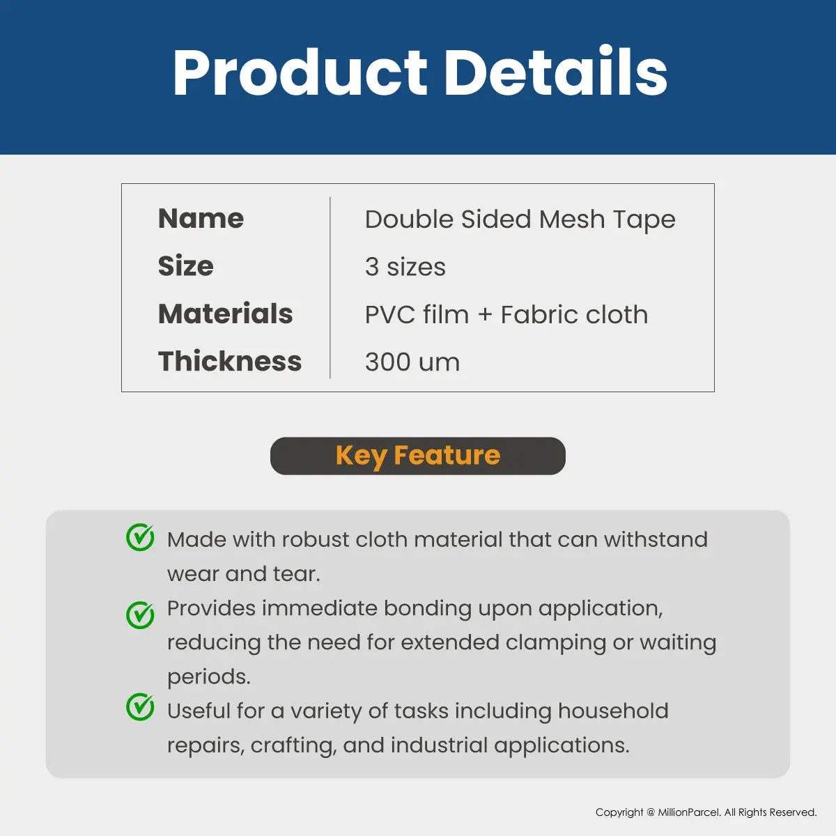 Double Sided Mesh Tape - MillionParcel