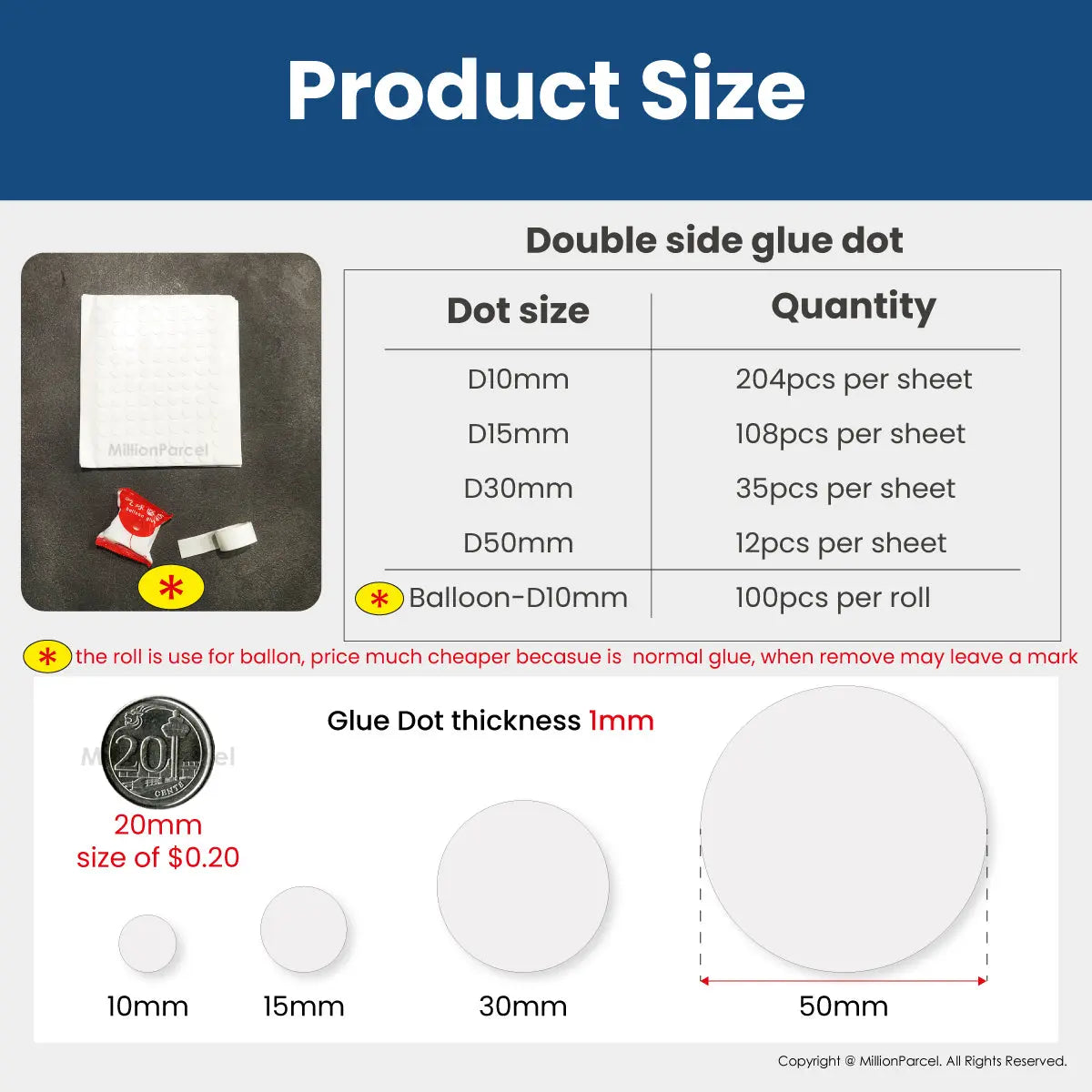 Nano Double Side Glue Dots | Transparent Glue Dot - MillionParcel