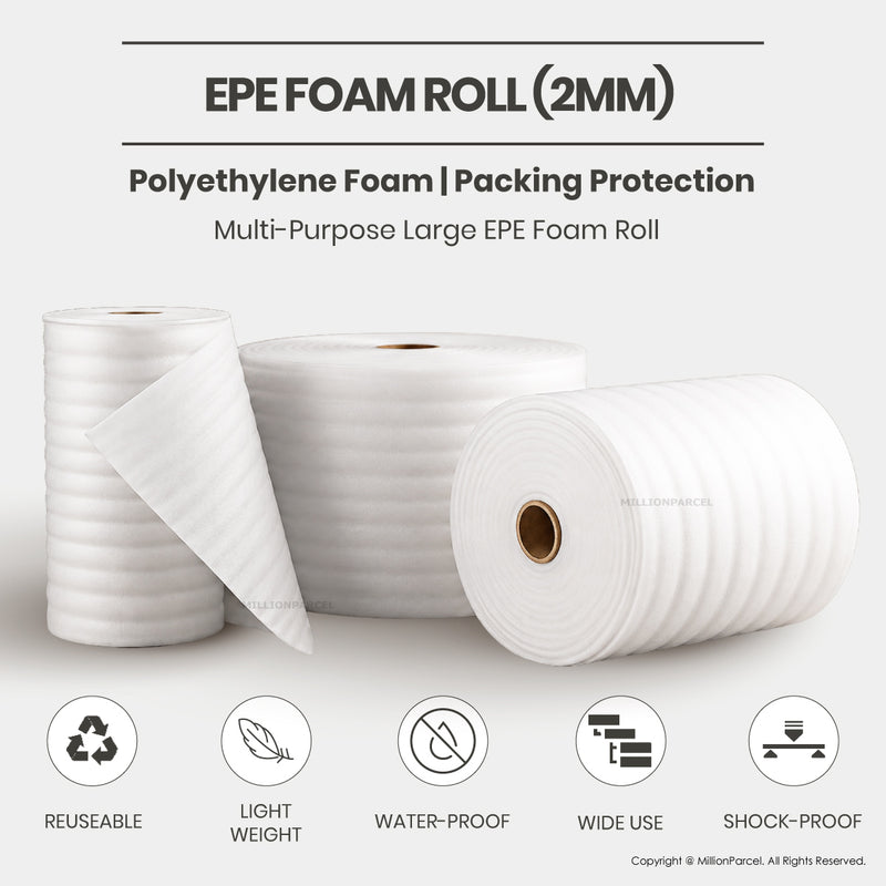 EPE Foam Roll - 2mm Lightweight Protection & Shock Absorption