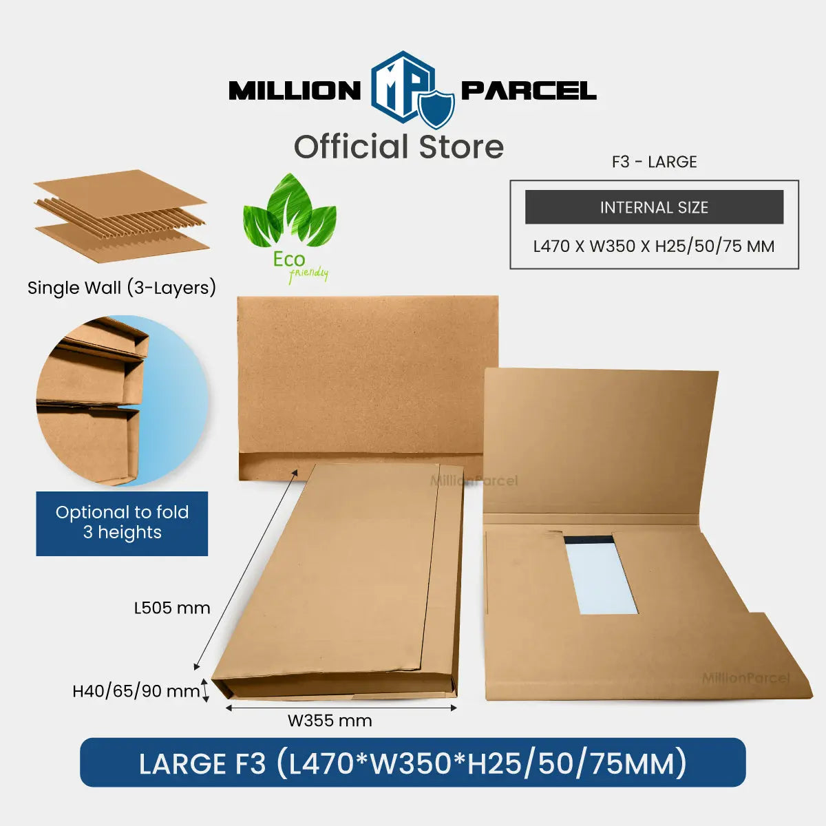 Carton Box - F Series | Prefect for Packaging Frame & Book - MillionParcel