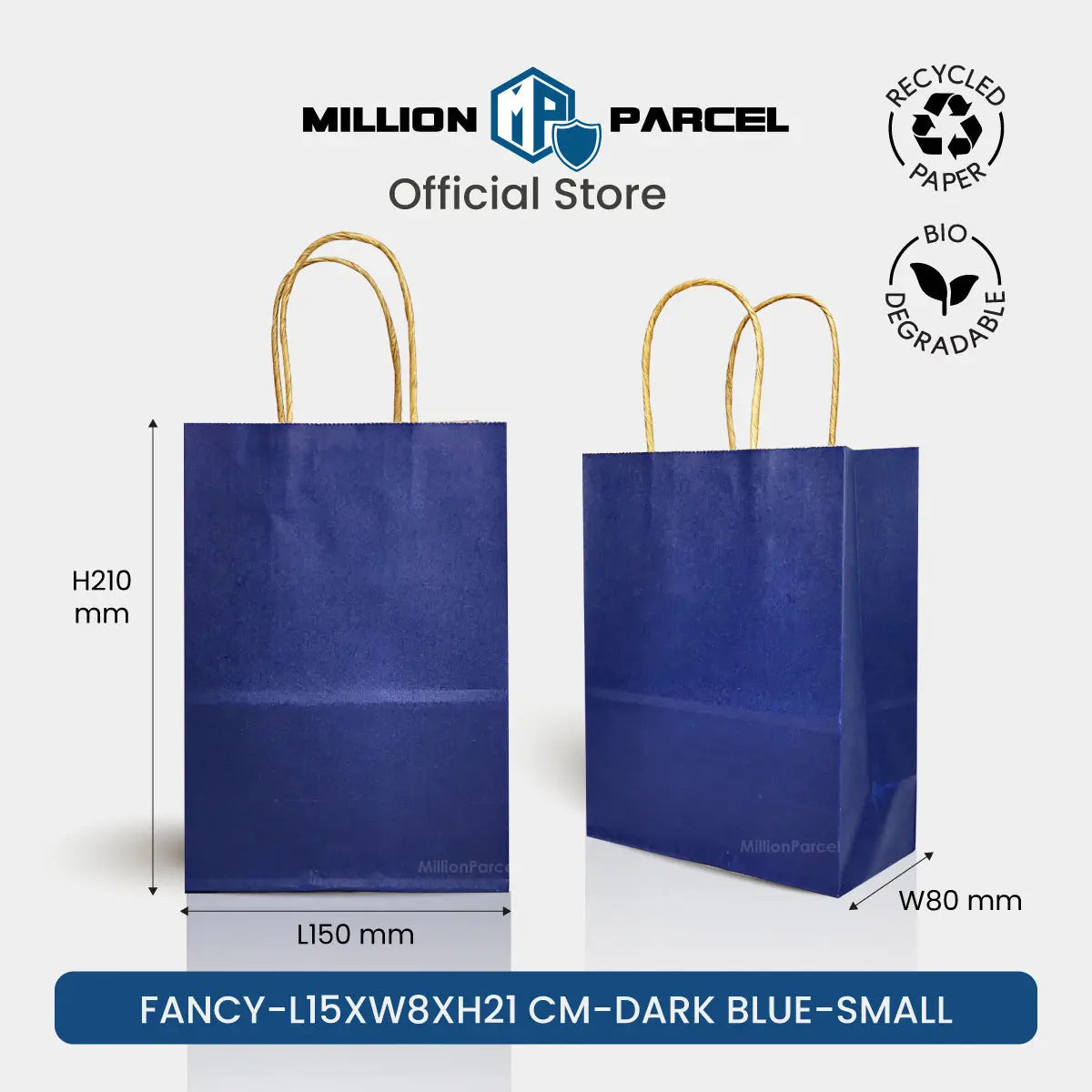 Kraft Paper Bag with Twisted Handle | Colour Paper Bag - MillionParcel