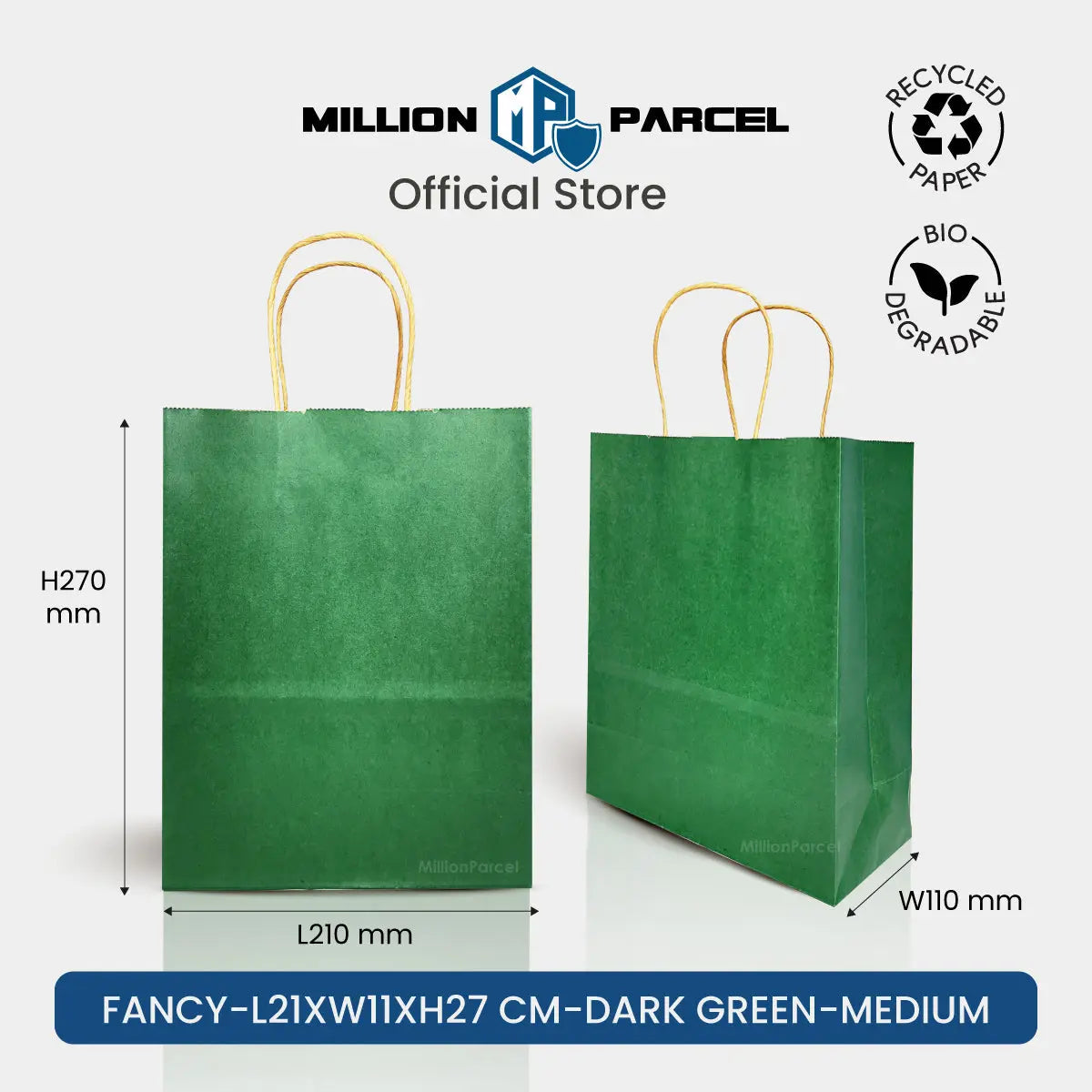 Kraft Paper Bag with Twisted Handle | Colour Paper Bag - MillionParcel