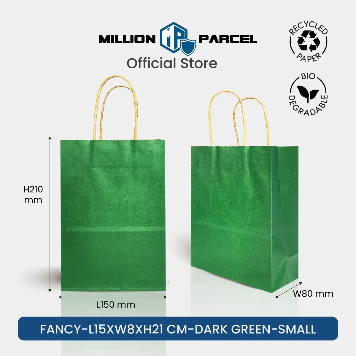 Kraft Paper Bag with Twisted Handle | Colour Paper Bag - MillionParcel