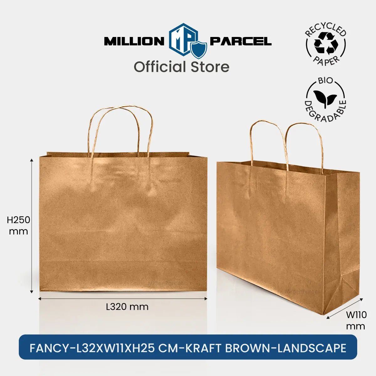 Kraft Paper Bag with Twisted Handle | Colour Paper Bag - MillionParcel