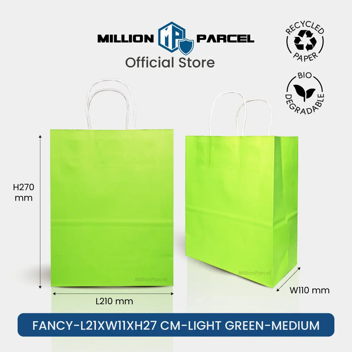 Kraft Paper Bag with Twisted Handle | Colour Paper Bag - MillionParcel