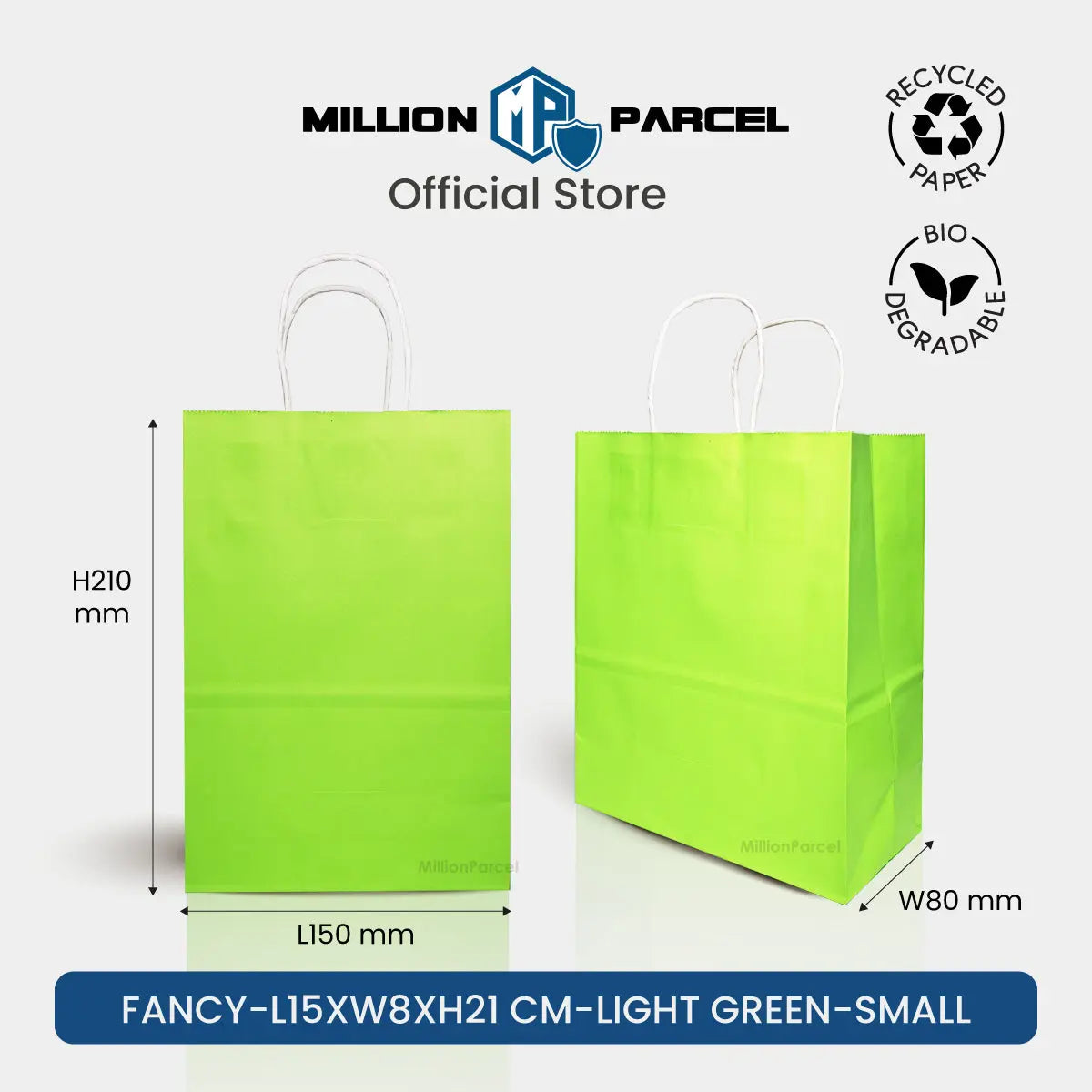 Kraft Paper Bag with Twisted Handle | Colour Paper Bag - MillionParcel