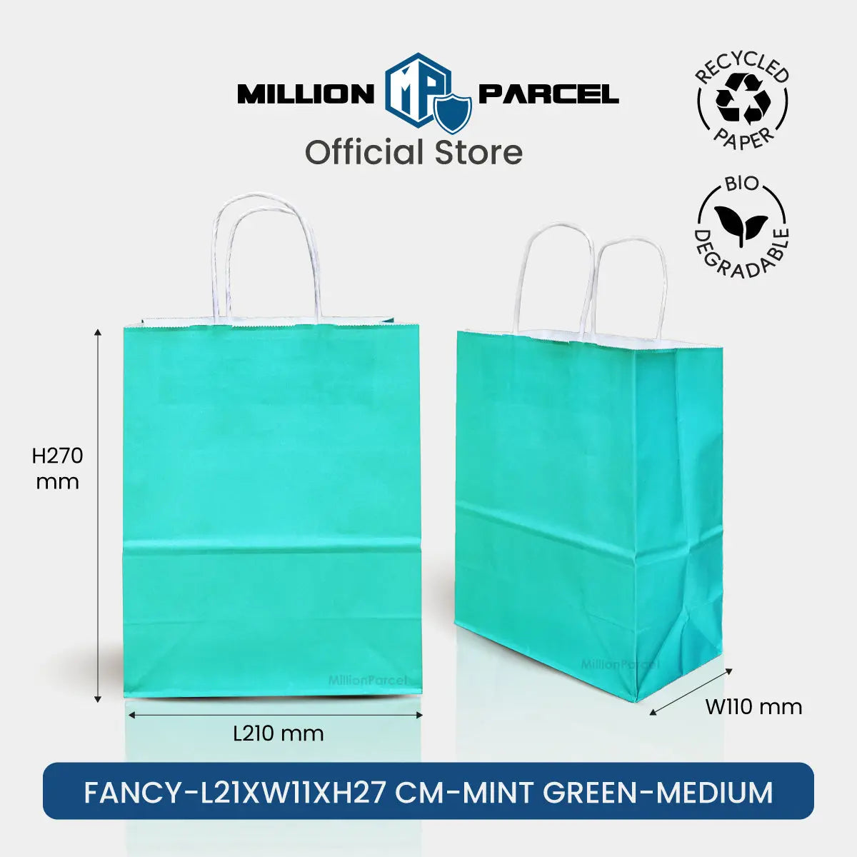 Kraft Paper Bag with Twisted Handle | Colour Paper Bag - MillionParcel