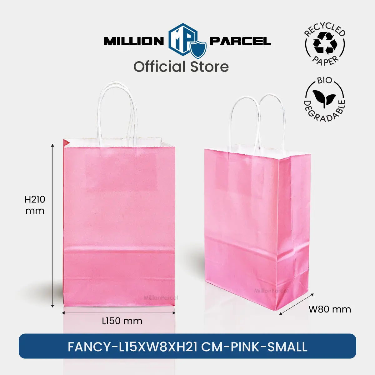 Kraft Paper Bag with Twisted Handle | Colour Paper Bag - MillionParcel