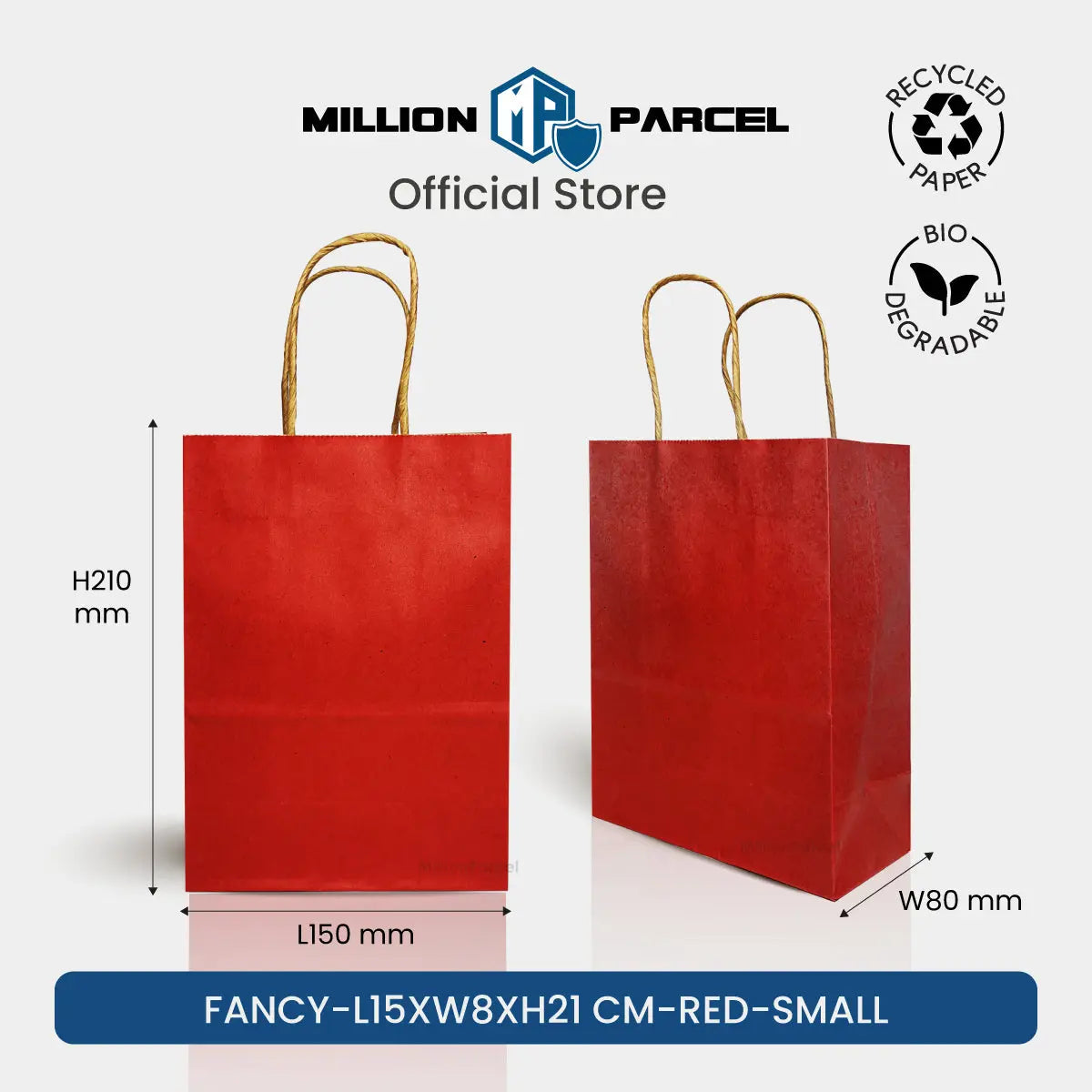 Kraft Paper Bag with Twisted Handle | Colour Paper Bag - MillionParcel