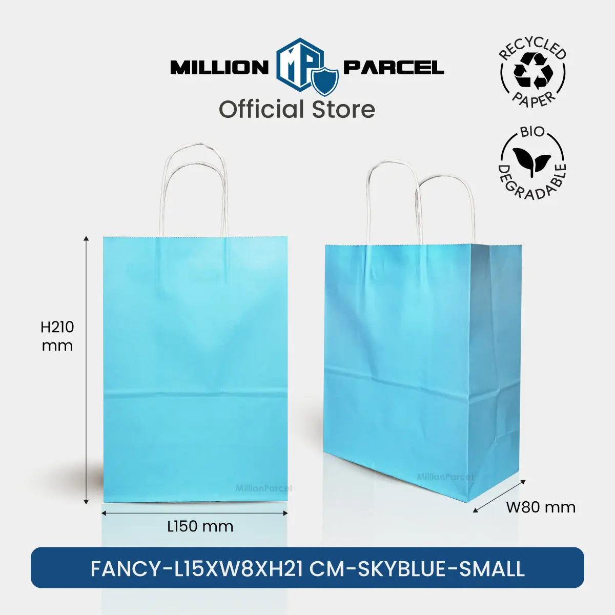 Kraft Paper Bag with Twisted Handle | Colour Paper Bag - MillionParcel