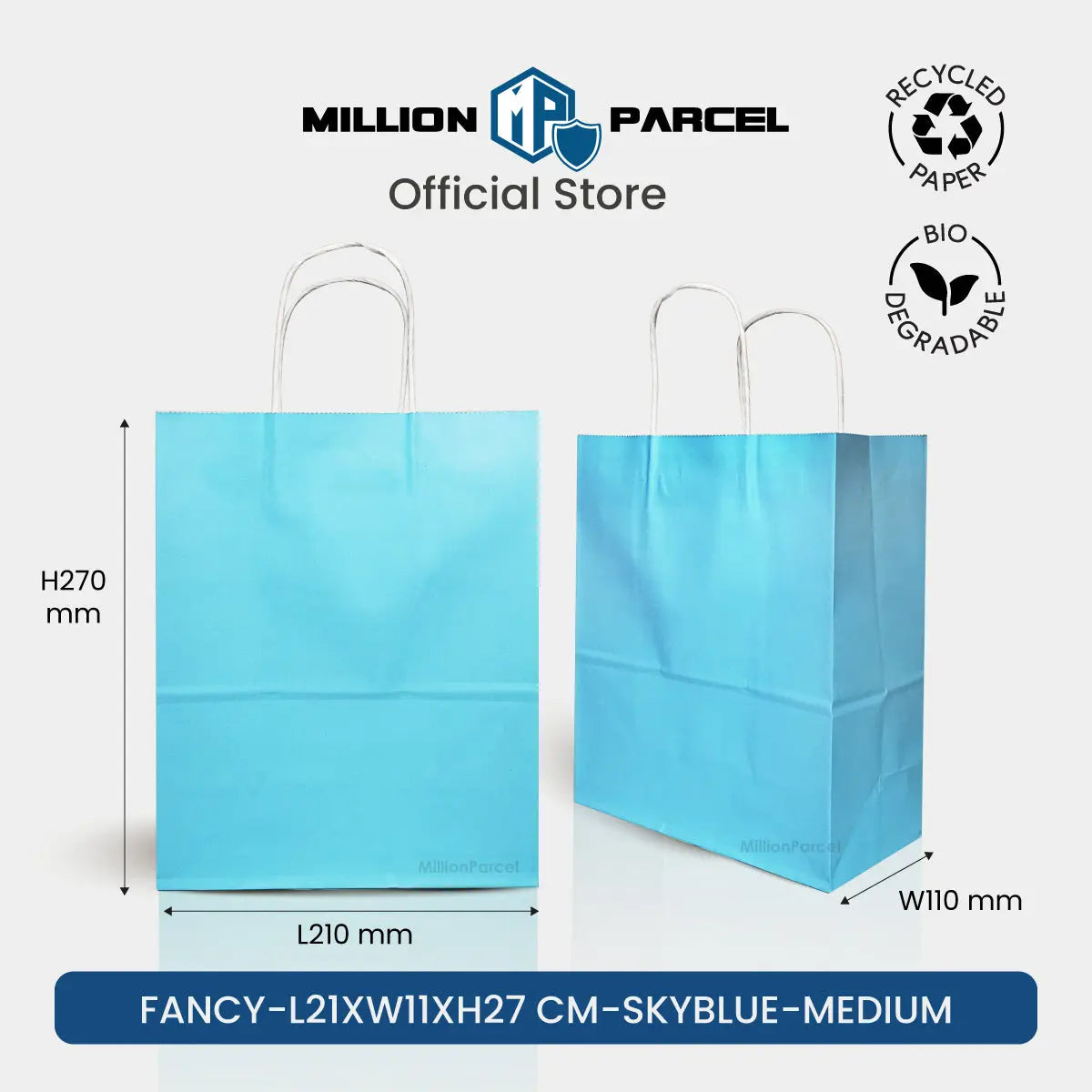 Kraft Paper Bag with Twisted Handle | Colour Paper Bag - MillionParcel