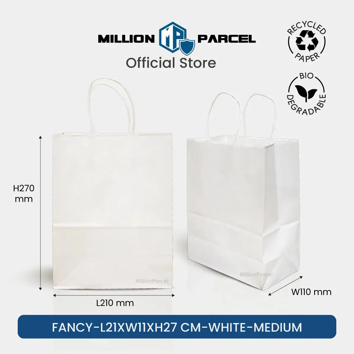 Kraft Paper Bag with Twisted Handle Colour Paper Bag MillionParcel