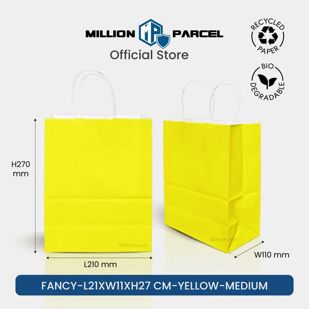 Kraft Paper Bag with Twisted Handle | Colour Paper Bag - MillionParcel