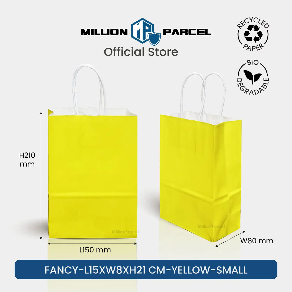 Kraft Paper Bag with Twisted Handle | Colour Paper Bag - MillionParcel