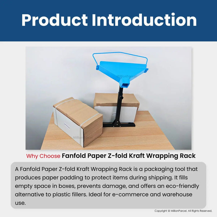 Fanfold Z-Fold Kraft Wrapping Paper & Rack: Eco-Friendly Packaging
