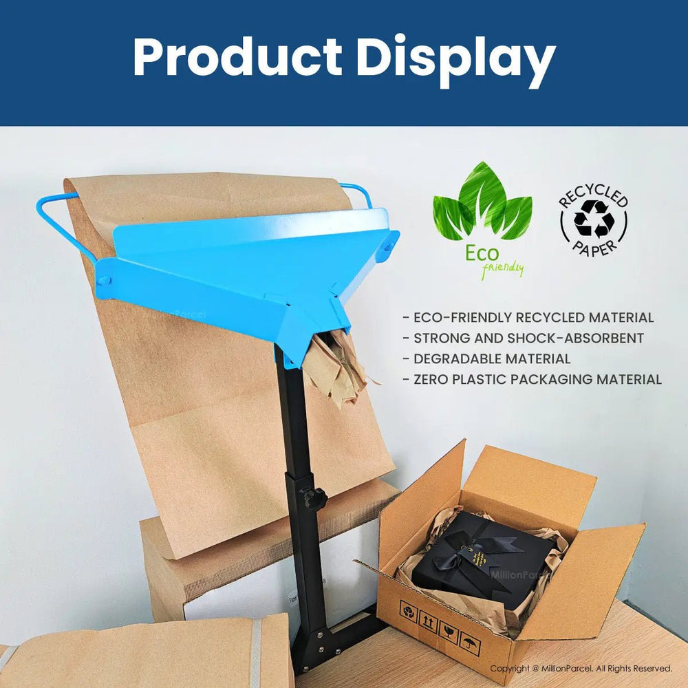 Fanfold Z-Fold Kraft Wrapping Paper & Rack: Eco-Friendly Packaging