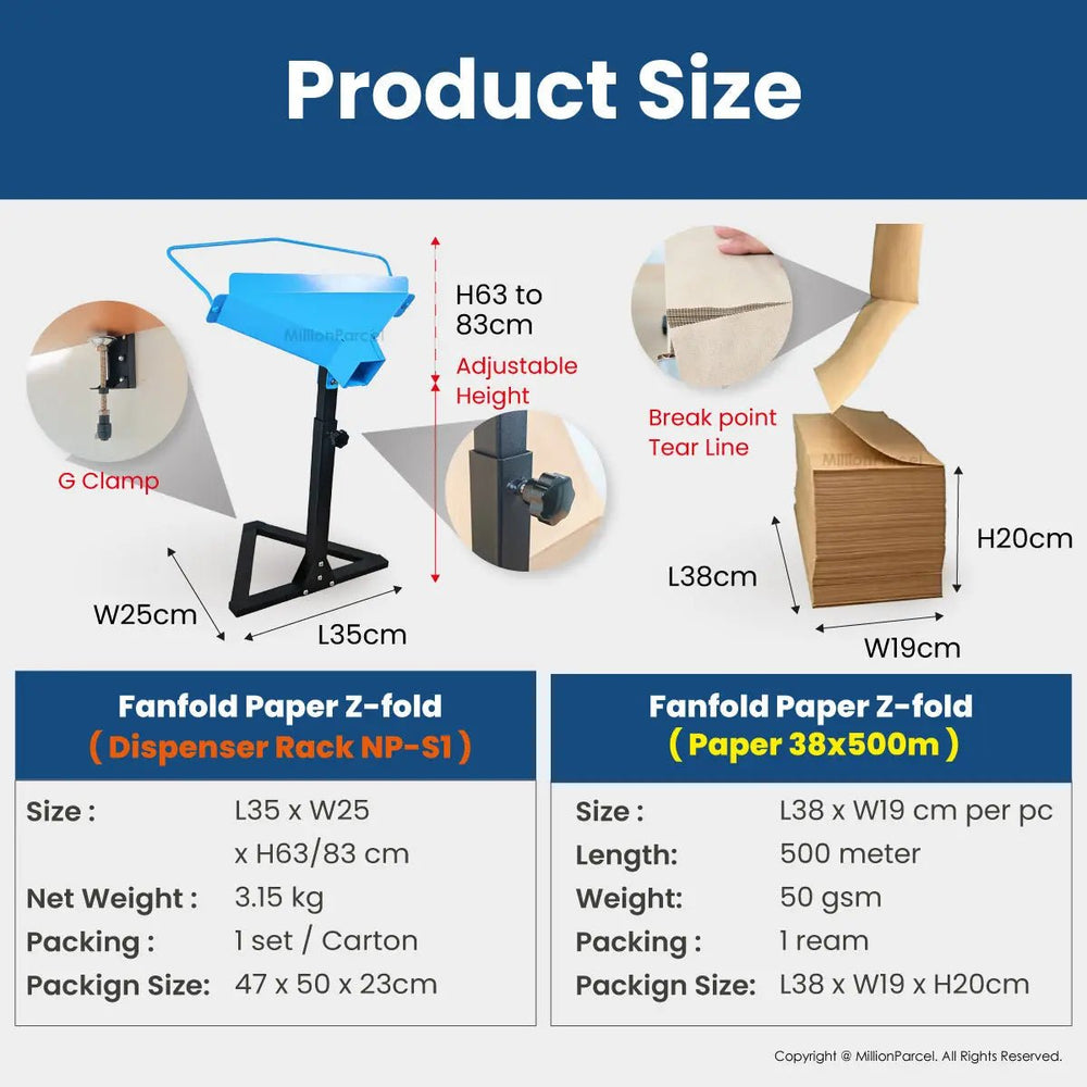 Fanfold Z-Fold Kraft Wrapping Paper & Rack: Eco-Friendly Packaging