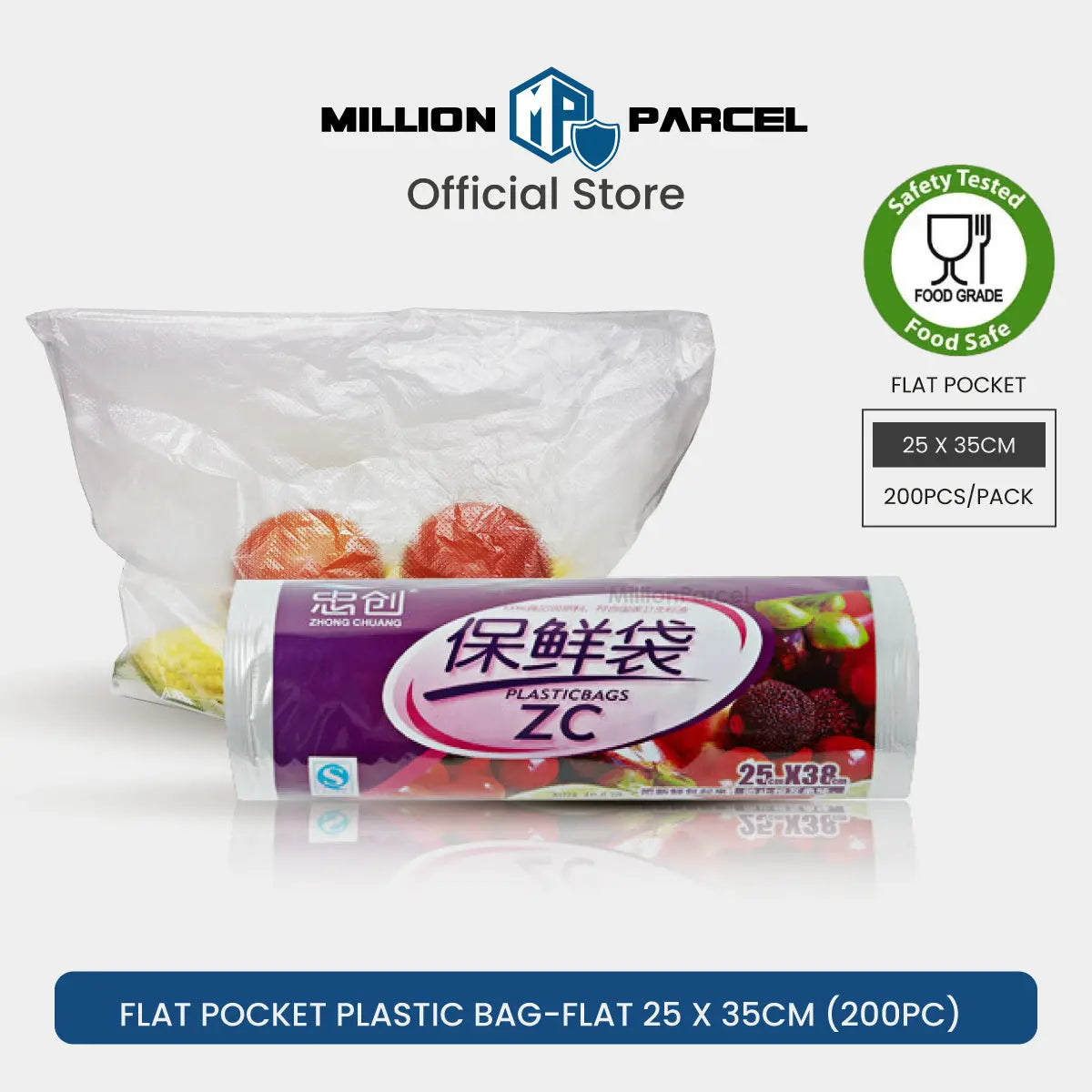 Supermarket Perforated Continuous Roll Bags | Plastic Bag - MillionParcel