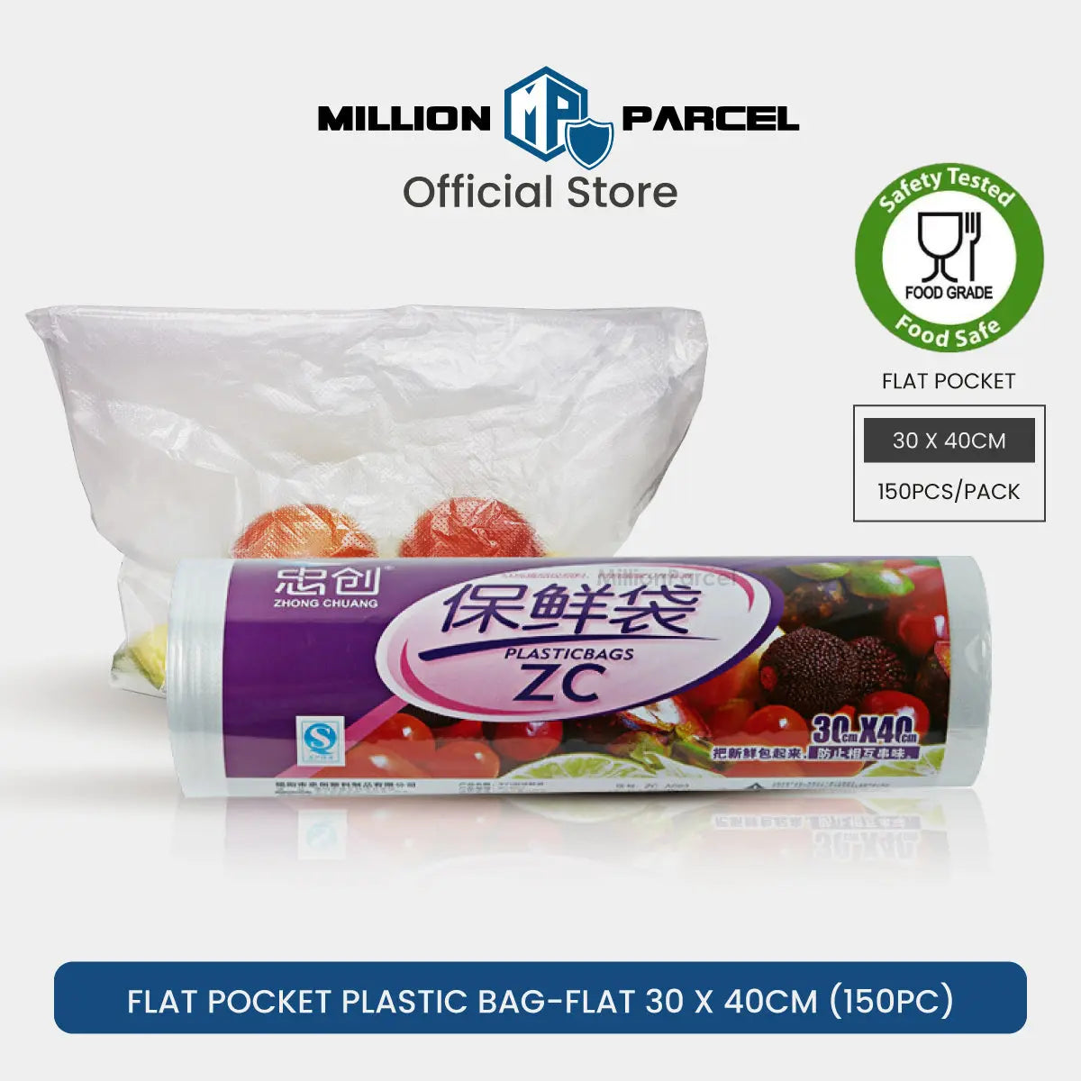 Supermarket Perforated Continuous Roll Bags | Plastic Bag - MillionParcel