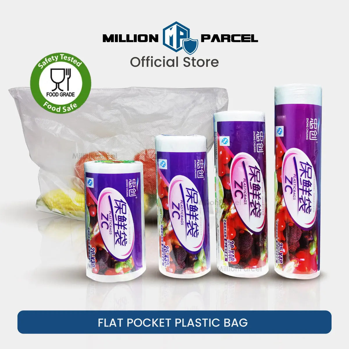 Supermarket Perforated Continuous Roll Bags | Plastic Bag - MillionParcel