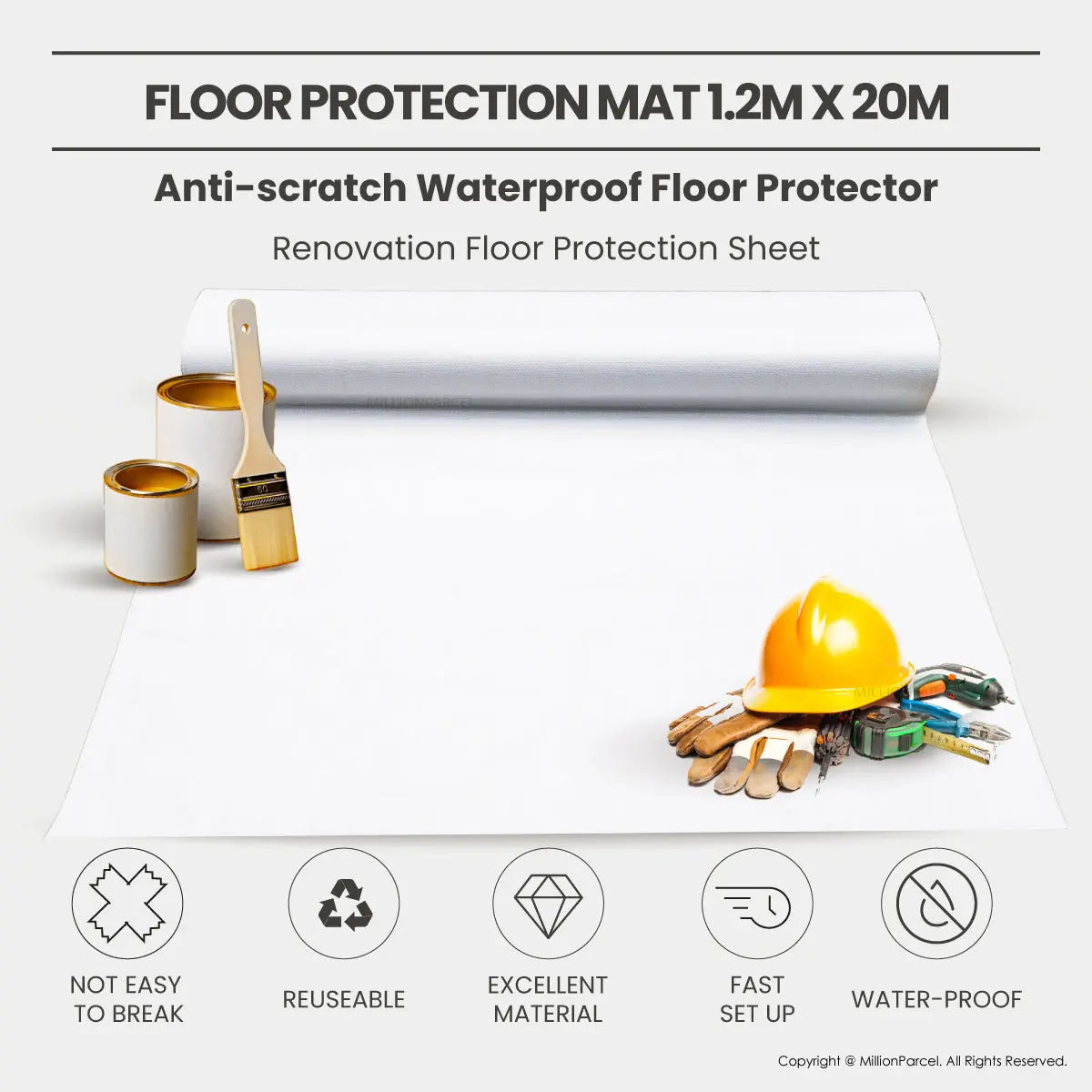 Floor Protection Mat 1.2m x 20m - MillionParcel